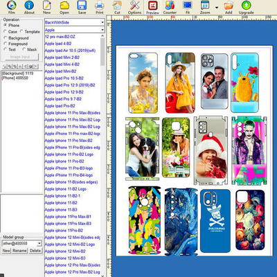 Costume da máquina de corte da etiqueta do telefone celular de Daqin do software do projeto da pele